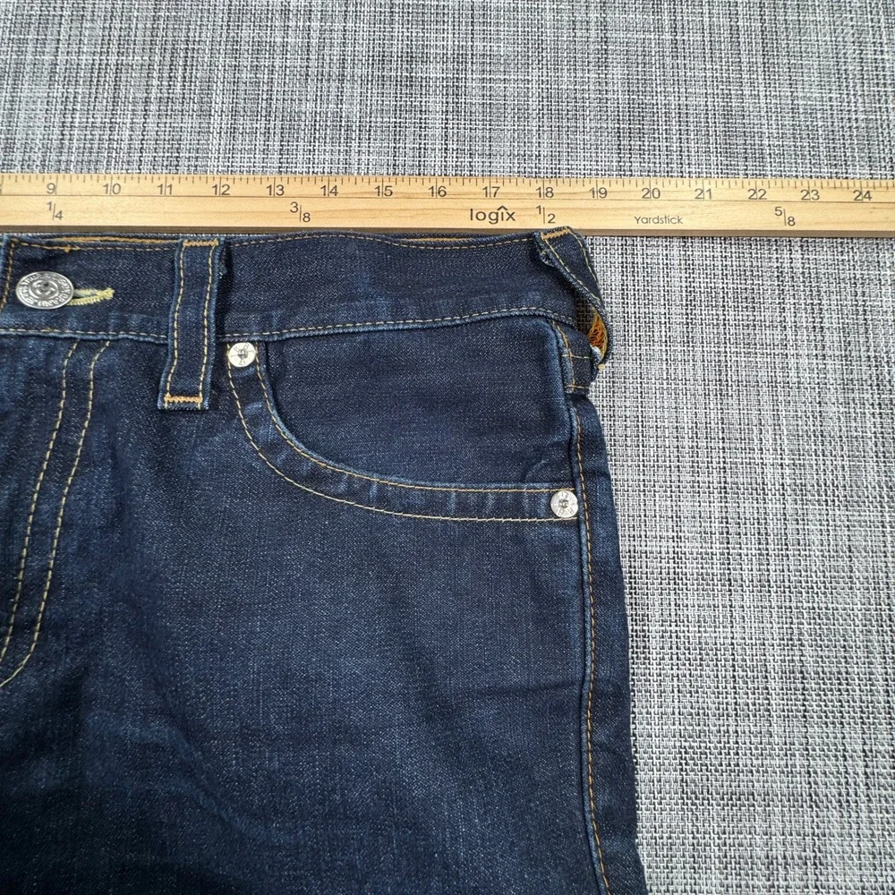 True Religion Men's 34 Ricky Cut Off Denim Shorts Horseshoe Flap Pocket Made USA